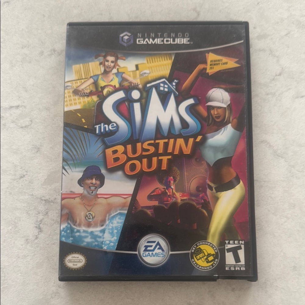 Nintendo GameCube The Sims Bustin' Out - game disc case and manual